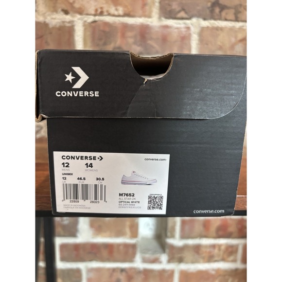 Converse All Star Ox White M7652 Shoes Sneakers Size M/12 W/14, Brand New w/ Box - Picture 9 of 10